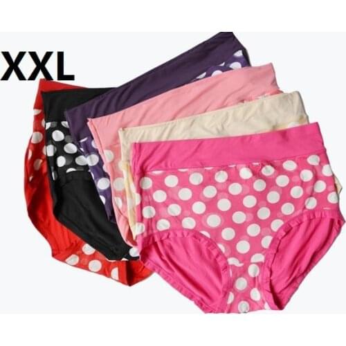 Women sexy lingerie women underwear bamboo fiber panties plus size briefs XXL Dot print knickers 10pcs/lot excellent quality