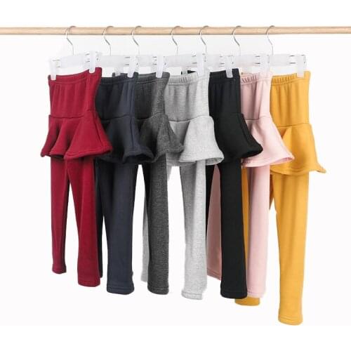 2021 Spring And Summer Warm Leggings Children Girls Tight-Fitting Soft Cute Cake Culottes Leggings Ruffled Puff Skirt Culottes