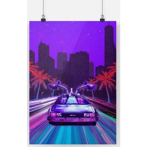 Vaporwave Car Vintage Style Poster Canvas Painting Wall Art Decor Living Room Bedroom Study Home Decoration Prints
