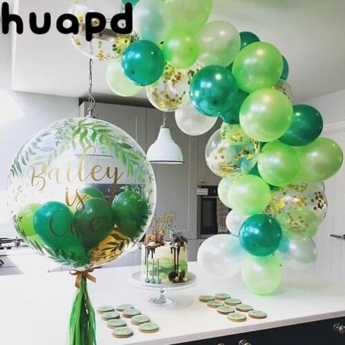 Green balloon wedding decoration chrome gold balloon bridal shower baby shower decoration jungle birthday balloon