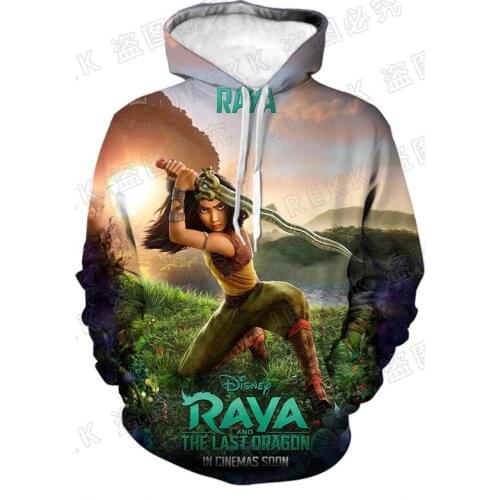 Raya The Last Dragon Womens Sweatshirt Fashion Spring Disney 3D Print Men Hoodies Streetwear Cartoon Anime For Children