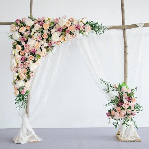1.6M x 1.6M White with pink Roses green grass Wedding Flower Wall Artifical Silk Flower Backdrop Wedding Decoration