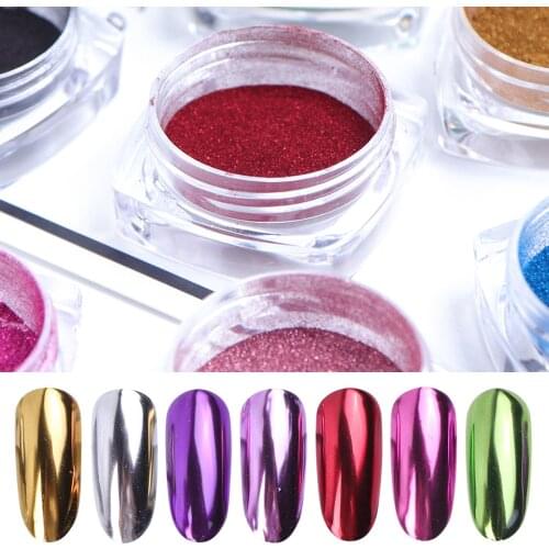 1 Box Mirror Powder Nail Glitter Gel Polish Chrome Dipping Powder Colorful Nails Metallic Pigment Dust Decoration Art Tool DIY