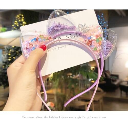 1pc Cute Children Cat Ear Headband Kids Hairbands Cartoon Children Princess Hair Accessories Scrunchie Christmas Halloween Gift