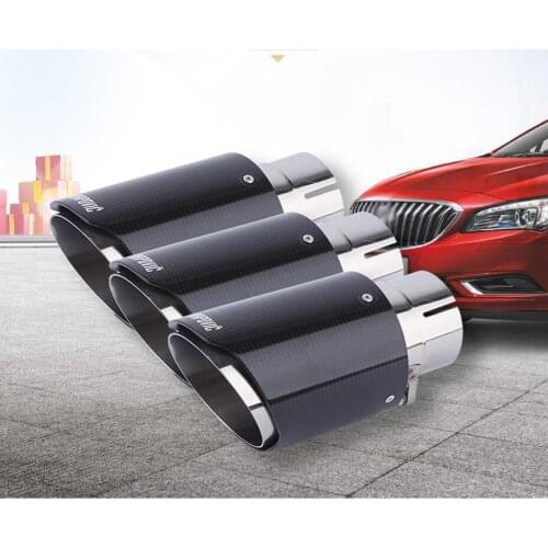 1 Piece CarbonFiber Stainless Steel Tail Pipes Exit 101 Refit Universal Car Exhaust Pipe Silencer