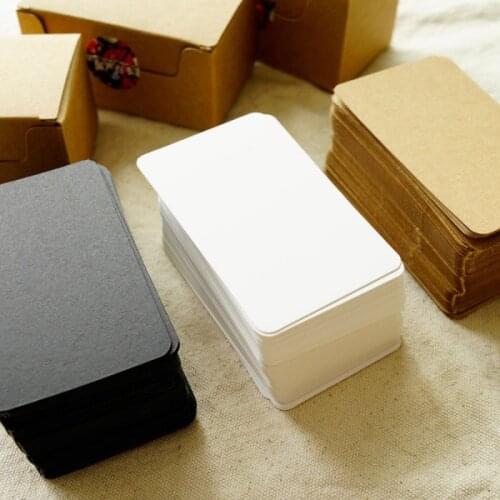 100 Pcs Vintage Blank Card DIY Greeting Cards Graffiti Word Cards Wedding Party Gift Thick Kraft Paper Postcards