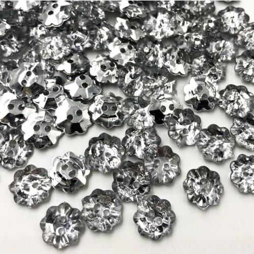 50pcs 11mm flowers acrylic buttons shirt buttons 2 holes heart shape garment sewing accessories notions DIY crafts PT288