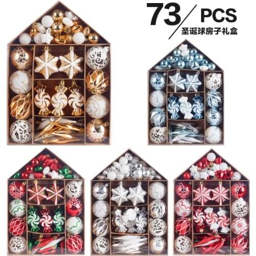 70PCs Shatterproof Christmas Ball Ornaments Set Decorative Baubles Pendants for Xmas Tree Wedding Party Decoration