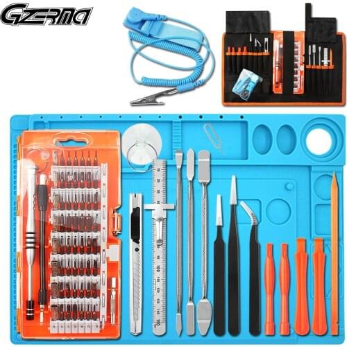 GZERMA 76 in 1 Professional Computer Repair Tool Sets with Anti-static Repair Mat Screwdriver Set for Tablet Smartphone Repair