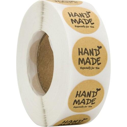 500pcs brown round HANDMADE Stickers seal labels Especially for you labels stickers scrapbooking and stationery roll sticker