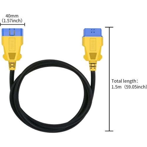 AUTOOL 150CM Car OBD II OBD2 16 Pin Male to Female Extension Cable Car Diagnostic Extender Cord Adapter for Pro3/Launch/ELM327