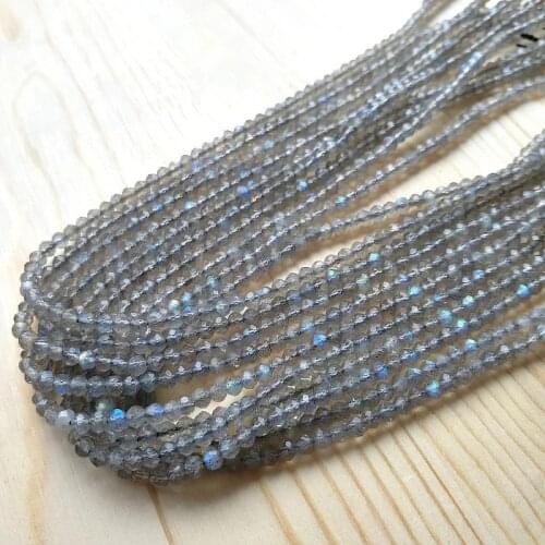 Loose beads AA 2*4mm Labradorite roundel faceted blue rainbow for DIY jewelry making FPPJ wholesale beads nature