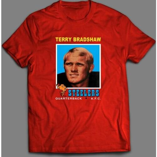 Terry Bradshaw Pittsburgh 1971 Topps Rookie Card Football T-Shirt