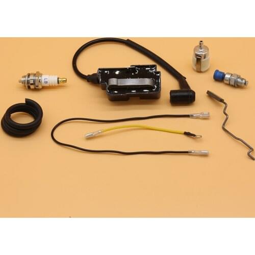 Ignition Coil Fuel Line Hose Filter Throttle Rod Set Fit For Husqvarna 340 345 346 XP 350 351 353 365 Gas Chainsaw Spare Parts