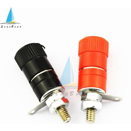 10PCS/lot 5pcs Black + 5pcs Red Terminal Blocks JS-910B 4mm Amplifier Terminal Connector Binding Post Banana Plug Jack Mount