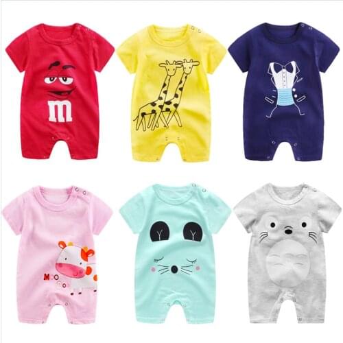 2020 New Baby Rompers 100% Cotton Short Sleeve Summer Girls Boys Clothes Toddler Infant 0-18 Months Clothes