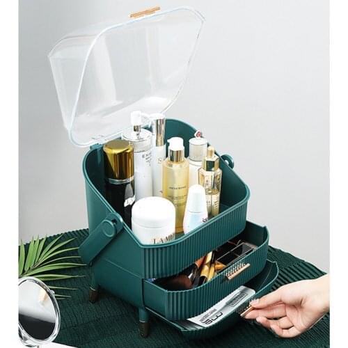 Cosmetic storage box portable large-capacity lipstick mask skin care products home desktop organizer rack