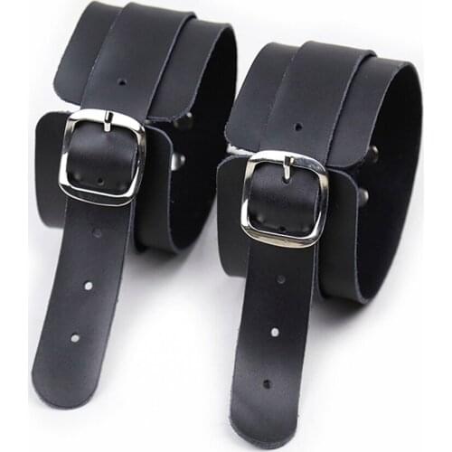 Leather Handcuffs Footcuffs Couples Games Toys Handcuffs Bundles Shackles Fetters Torture Sex Toys for Couples Bondage Set