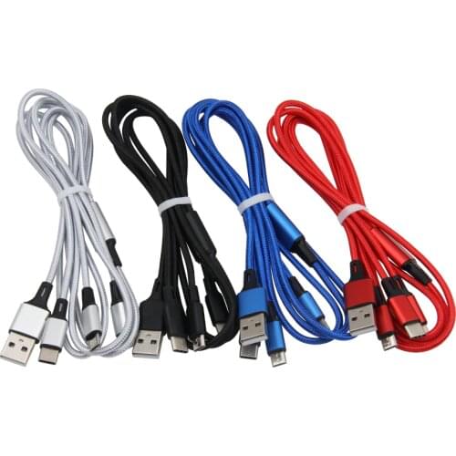 Micro USB Type C Cable For iPhone 11 XR 7 8 Plus Samsung S9 Xiaomi Redmi Note 7 iPhone Cable 3 in 1 USB Cable Data 100pcs/lot