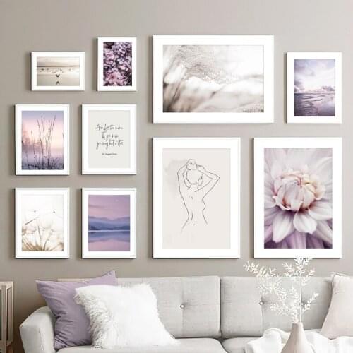 Landscape Scandinavian Poster Flowers Grass Print Wall Art Painting Nordic Home Decor Modern Wall Pictures for Living Room