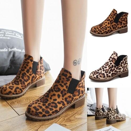 New 2021 Women Snow Boots Winter Womens Ladies Fashion Girls Leopard Flock Short Boots Booties Casual Womens Plus Size Boots