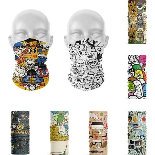 New 3D Cover Bandana Fashion Anime Cartoon Character Scarf Funny Women Handkerchief Sports Headband Hiking Dustproof Headscarf