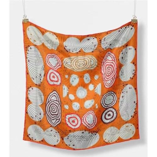 New 53*53cm Women Square Scarf Twill Silk Hijab Decorative Geometric Pattern Print Headband Bandana Shawl Bag Hat Hair Tie