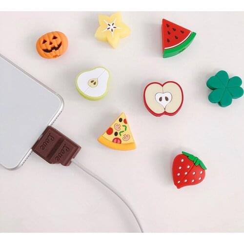 NEW Silicone Cute Fruit Cable Organizer For iPhone Cable Protector De Cabo USB Chager Wire Holder For Android TYPE-C Cable