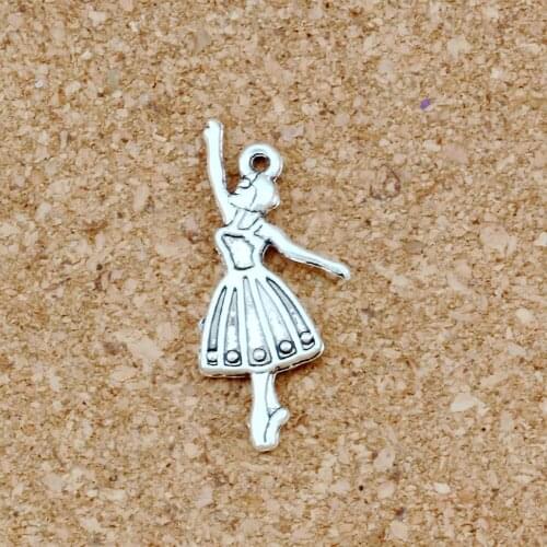 Ballet Dancer Girl Alloy Charms Pendants 20Pcs/ Lot Fashion Jewelry DIY Fit Bracelets Necklace Earrings 13.5x32mm
