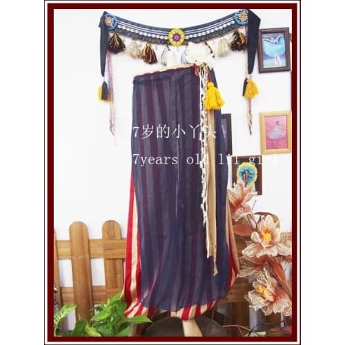 7Years Old Lil Girl Transparent Thin Skirt With Open Slit Belly Dance CX46