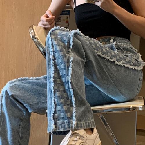 Straight Jeans Women Summer 2021 New Fashion Loose Skinny Pants High Waist Wide Leg Pants