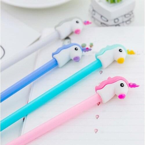 36pcs Creative Cartoon Unicorn Neutral Pen 0.5mm Black signature Pen Office Learning Stationery supplies