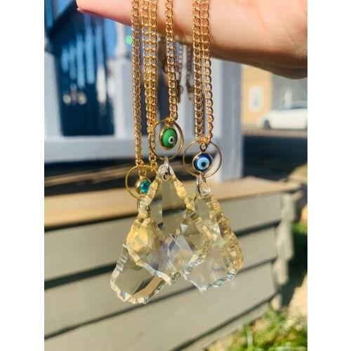 Evil Eye Sun Catcher Car Charm Hanging Gifts for Friends Home Decor Crystal Car Decoration Window Chain Room Decor Accessories