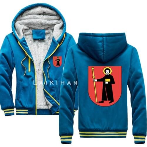 Coat of Arms of Glarus Hoodies Winter Camouflage Sleeve Jacket Men Fleece warm Men Sweatshirts