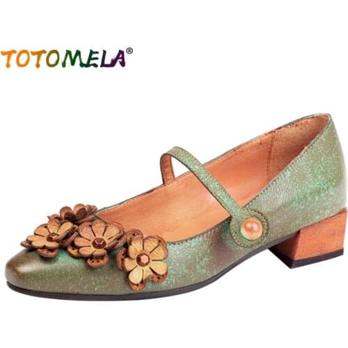 Кожаные туфли-лодочки TOTOMELA China At AliExpress