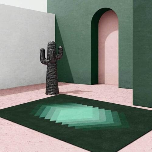 Green Rug For Modern Home Living Room Floor Carpet Luxury Bedroom Bedside Area Rug Soft Geometric Hallway Kitchen Mat Washable