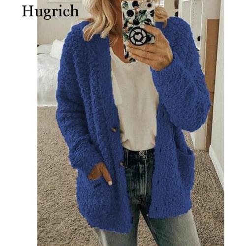 Autumn And Winter New Fashion Simple Womens Sweater Casual Solid Color Single Breasted Coat Oversize Top 2020