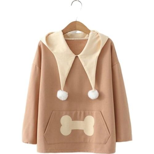 Merry Pretty Womens Cartoon Print Harajuku Hooded Sweatshirts 2020 Winter Long Sleeve Patchwork Hoodies Female Korean Pullover