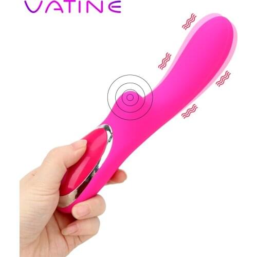 VATINE 10 Frequency Vibrating Dildo Wand Massager Vibrator Clitoris Stimulator Waterproof G-Spot Magnetic Charging AV Vibrators