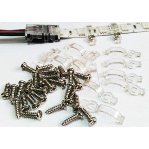 10pcs Fixer Clips Bracket Holders for 5050 LED Strip 10mm 8mm 2835 3528 wholesale Plastic RGB Light