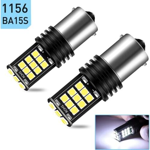 2Pcs BA15S 1156 P21W T20 7443 LED Bulb Parking Light DRL Back up Reverse Lamp for Kia Rio VW Passat Toyota Mazda CX-5 Honda