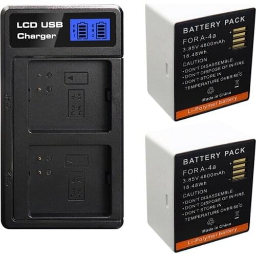 Top Deals Camera Battery 2-Pack 4800mah Rechargeable Battery and Lcd Charger Kit for Arlo Ultra Camera Monitoring Battery