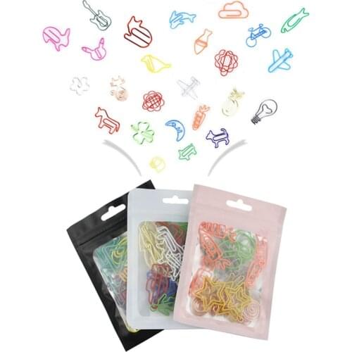 30 PCS Cute paper clip stationery combination color paper clip set special bookmark clip creative paper clip
