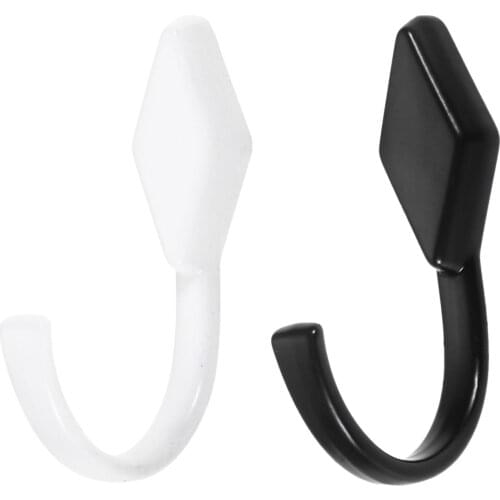 5Pcs Zinc Alloy Coat Hooks Single Bathroom Kitchen Door Hanger With Screws White/Black Wall Mounted Robe Hook