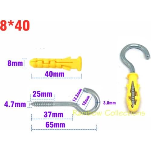 8*40 Hook Aircraft expansion bolt Plastic expansion sleeve Aircraft anchor Gypsum board hollow brick hollow wall Expansion screw