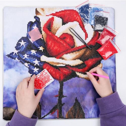 Diamond Paintings Icecream Flowers Mosaic Art Landscape Kit Embroidery Cushion Cover Replacement Pillow Case Hand Art Home Decor