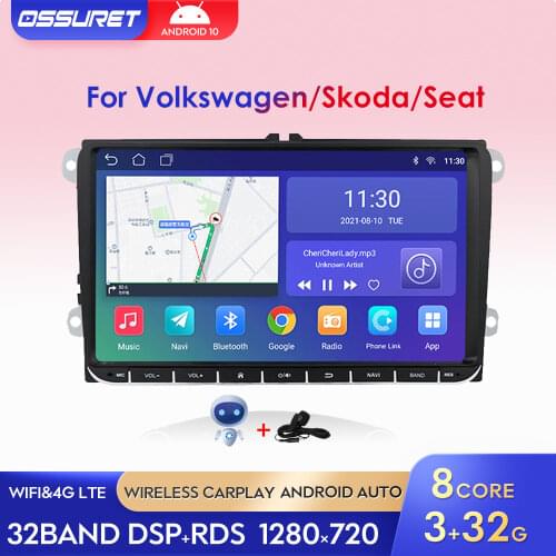 Android10 Car Multimedia Radio Player for Volkswagen VW Polo Golf Passat Tiguan Skoda Yeti Superb Seat Altea Leon GPS Stereo DSP