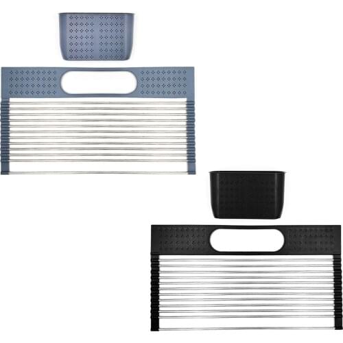 Behogar Foldable Kitchen Sink Drain Rack Dish Drying Rack Stainless Steel Drain Holder for Chopsticks Fruits Vegetables