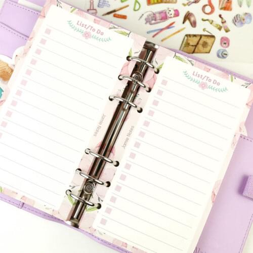 Yiwi A5 A6 Loose Leaf Notebook 40 Sheets Refill Spiral Binder Planner Inner Page Inside Paper Dairy To do List