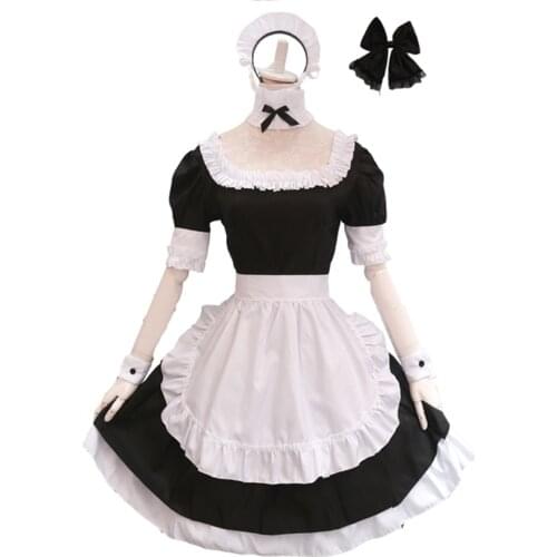Brdwn Fate Stay Night Womens Arturia Pendragon Saber Maid cosplay Costume Apron Dress